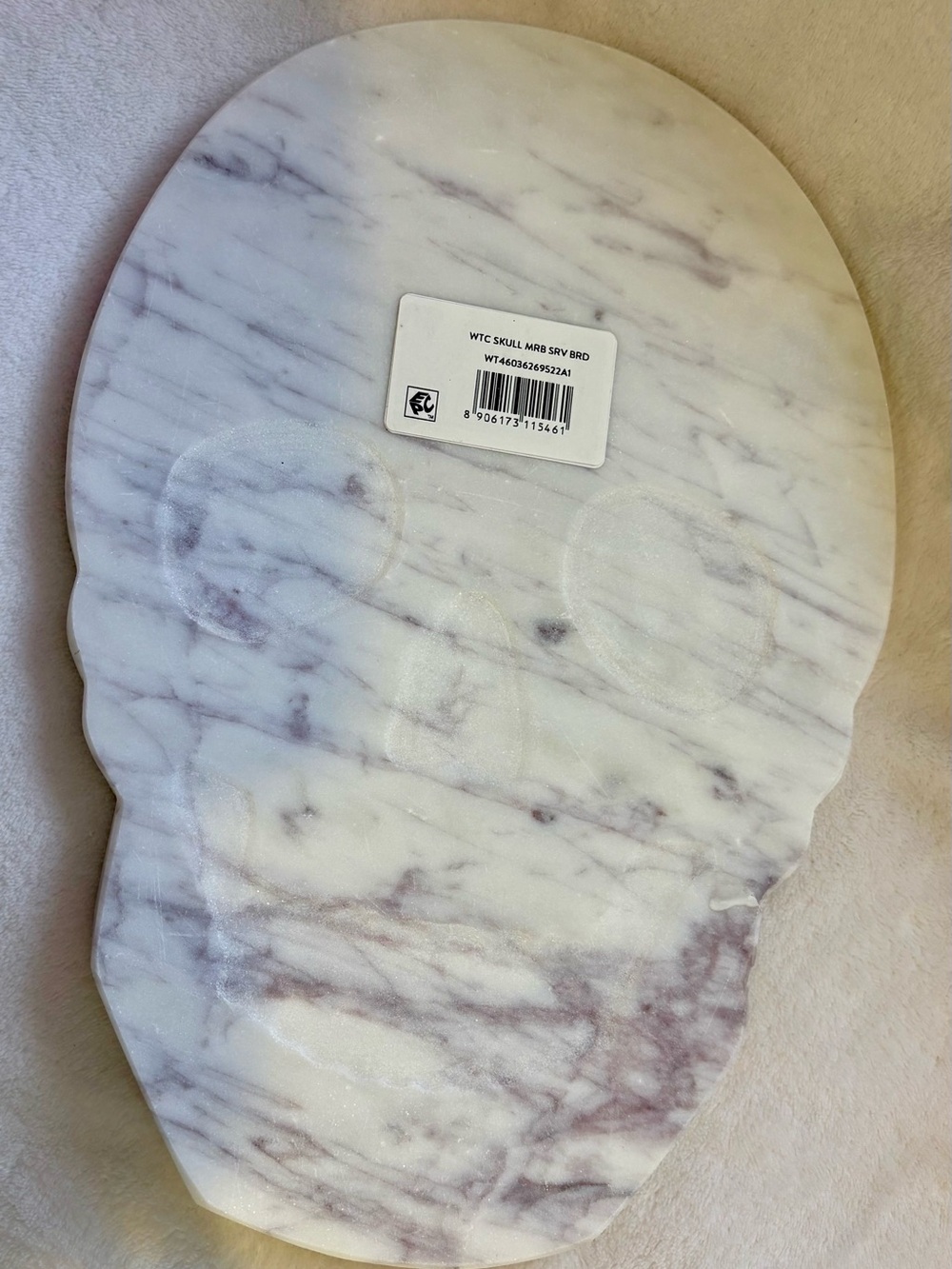 Way To Celebrate Skull Marble Serve Board - White and Gray - Picture 3 of 7